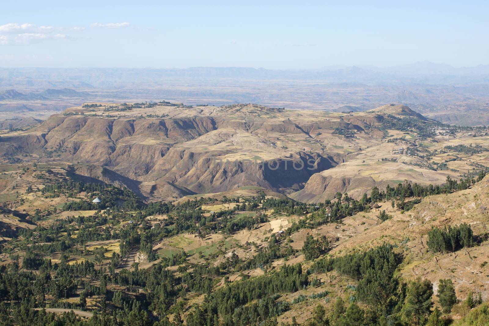 Landscape in Amhara province close to Lalibela, Ethiopia, Africa