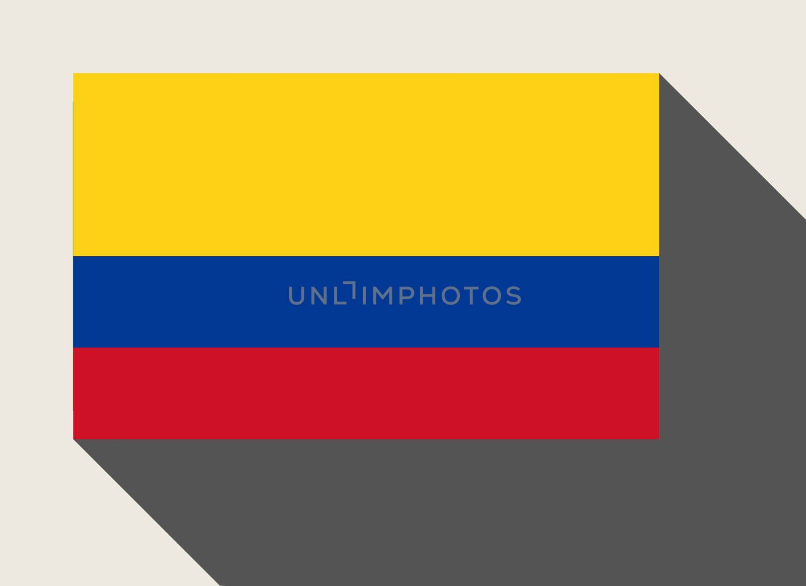 Colombia flag in flat web design style.