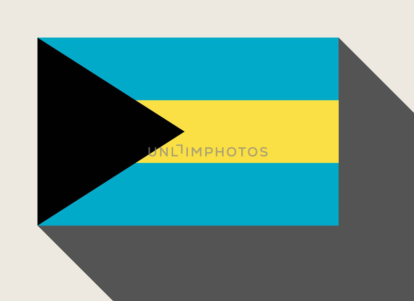 Bahamas flag in flat web design style.