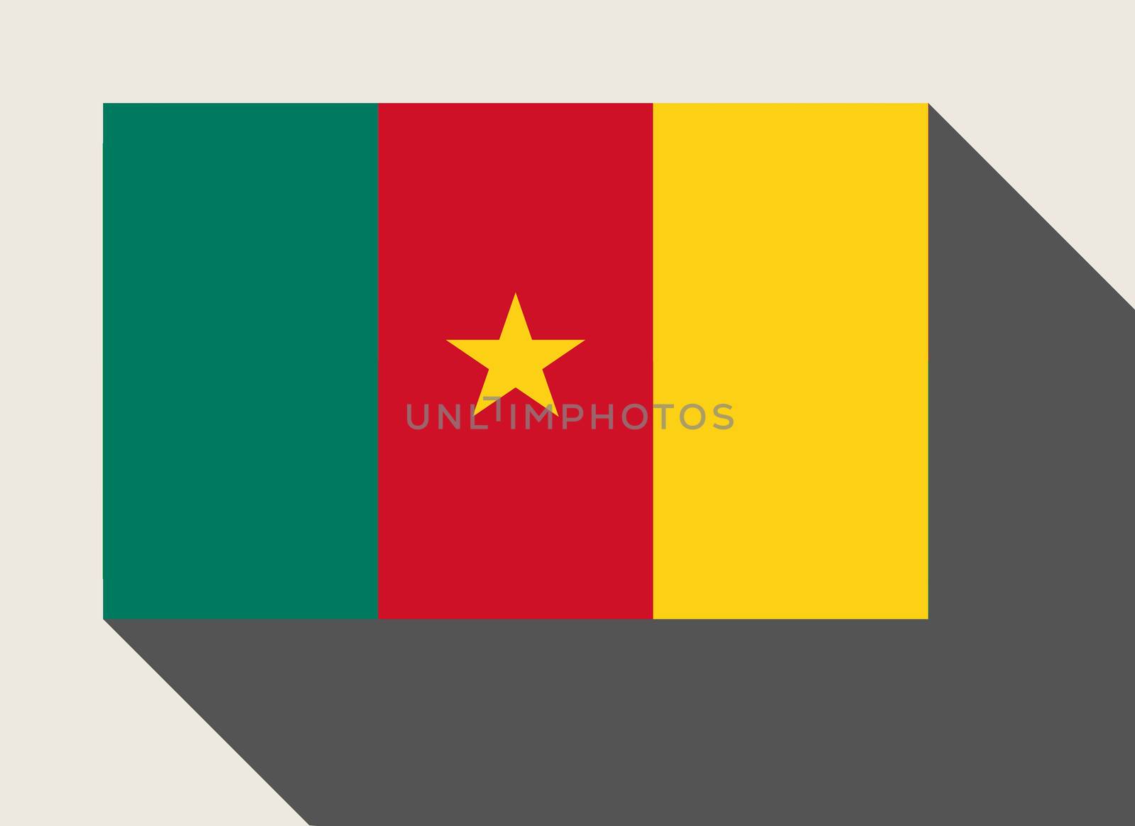 Cameroon flag in flat web design style.