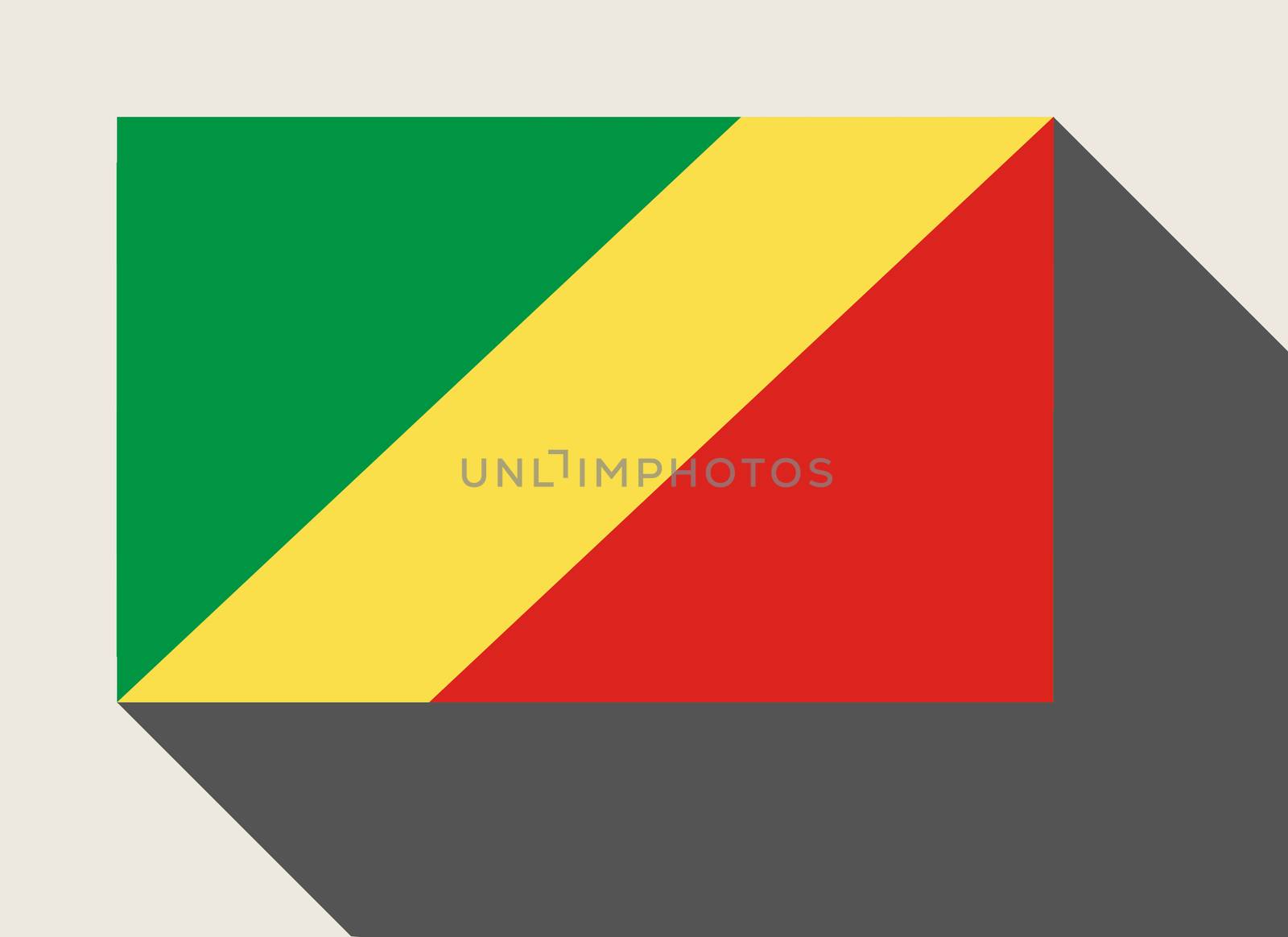 Republic of the Congo flag in flat web design style.