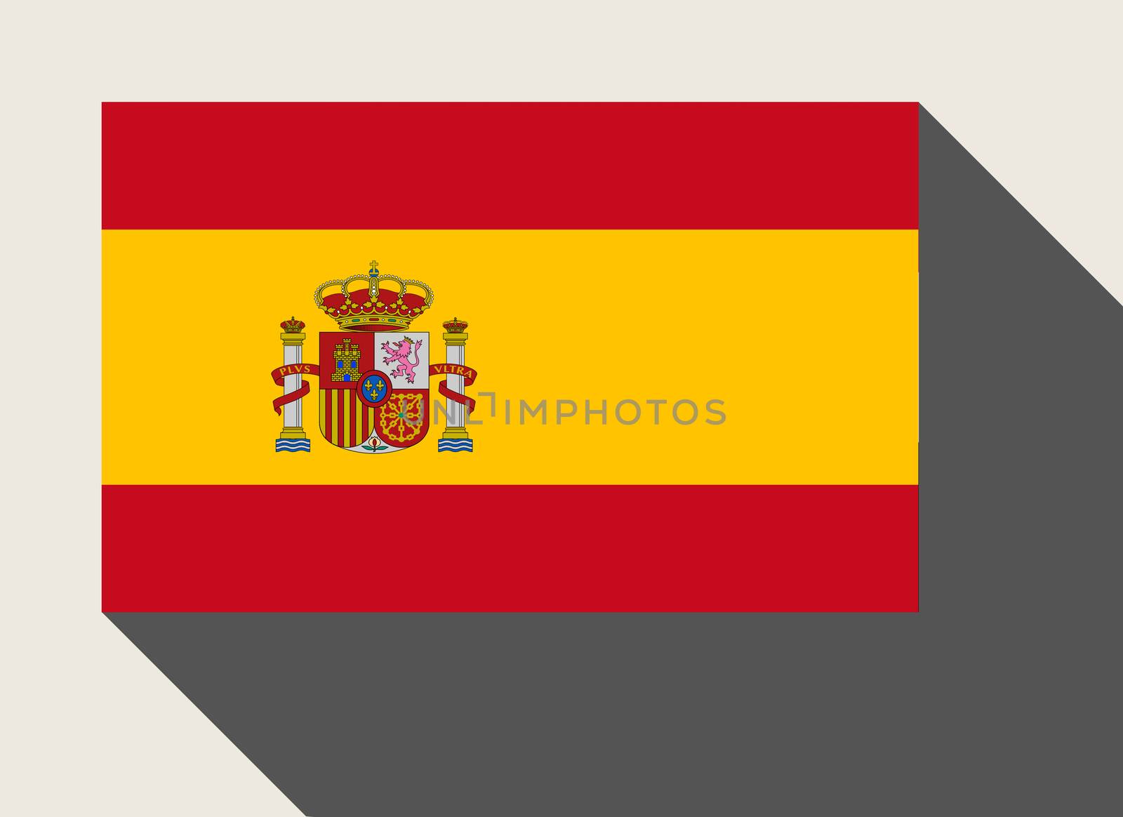 Spain flag in flat web design style.