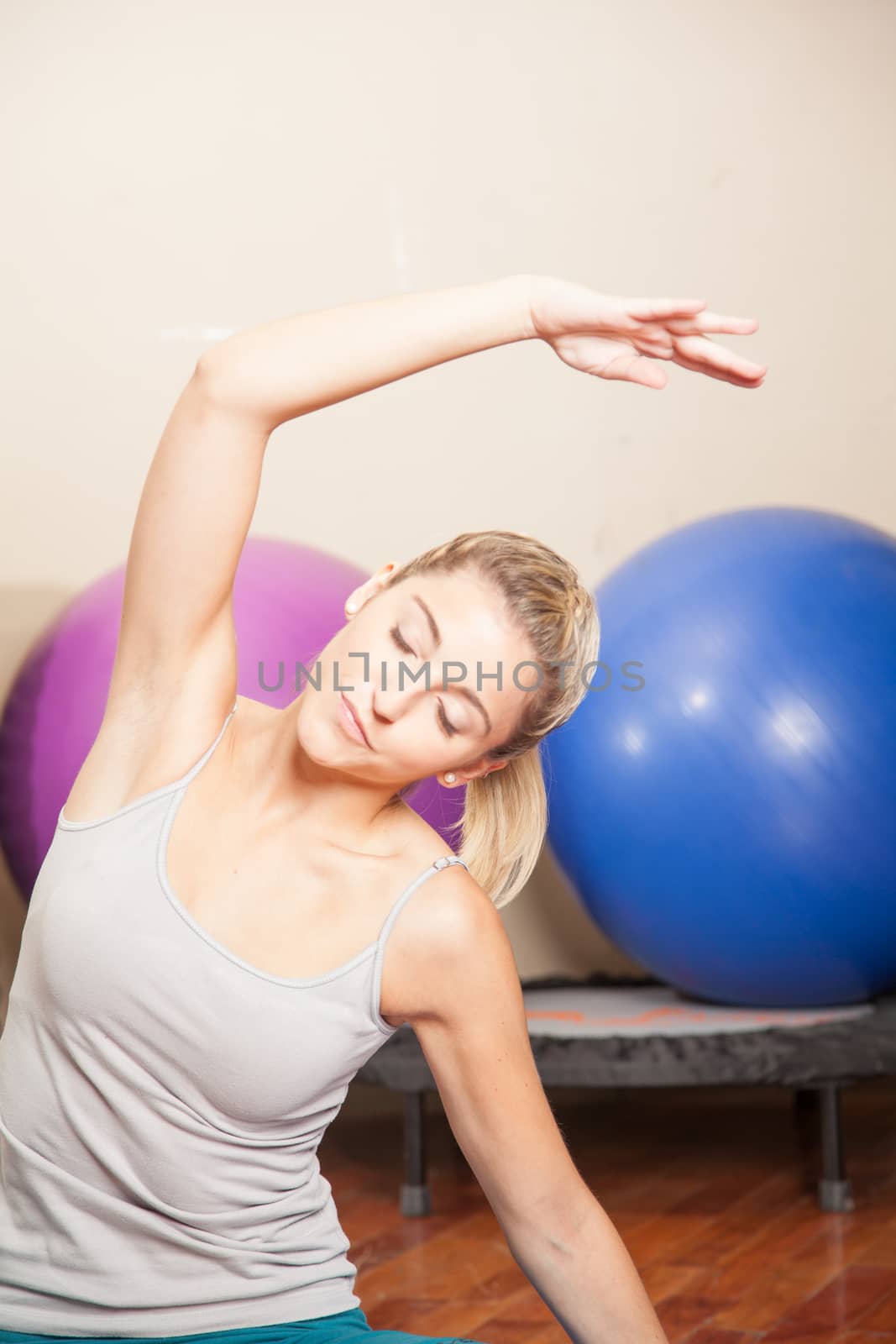 Woman stretching in yoga