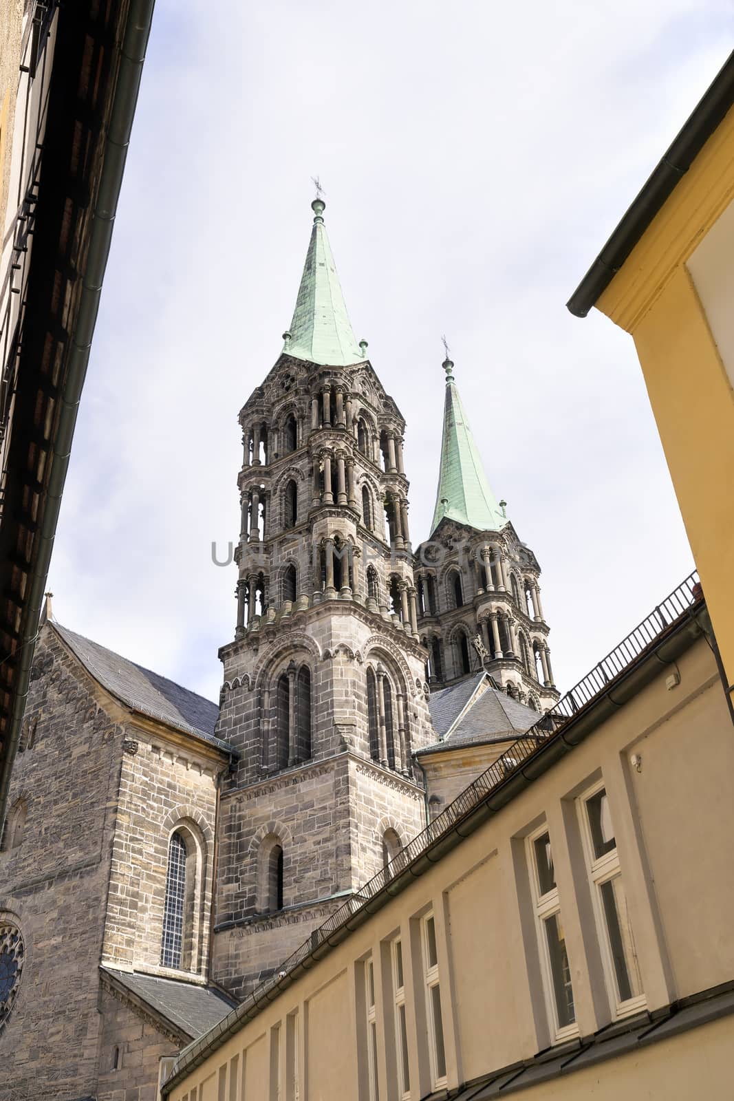 Image of cathedral towers of Bamberg in Bavaria, Germany