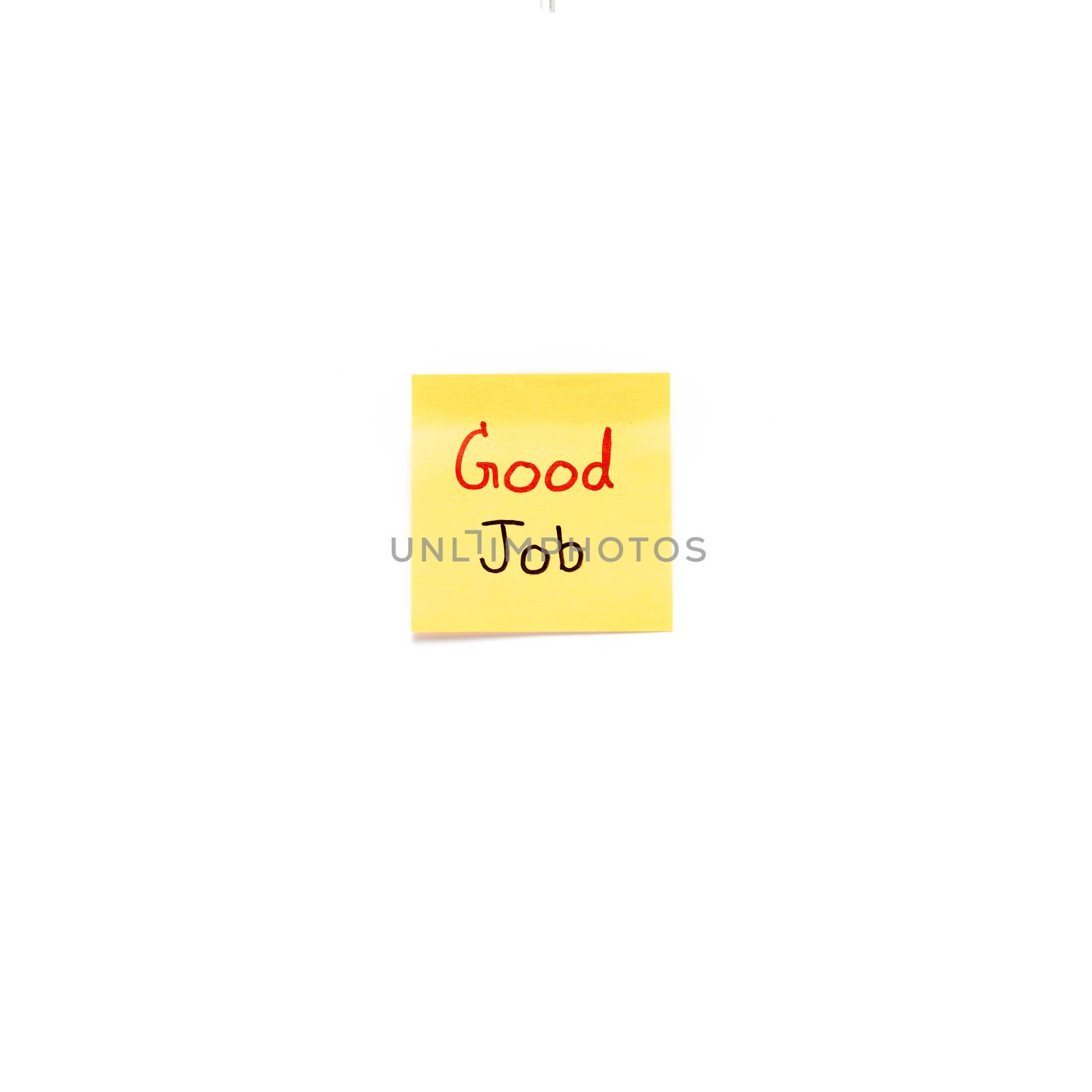 Good job word on sticky note isolated on white background