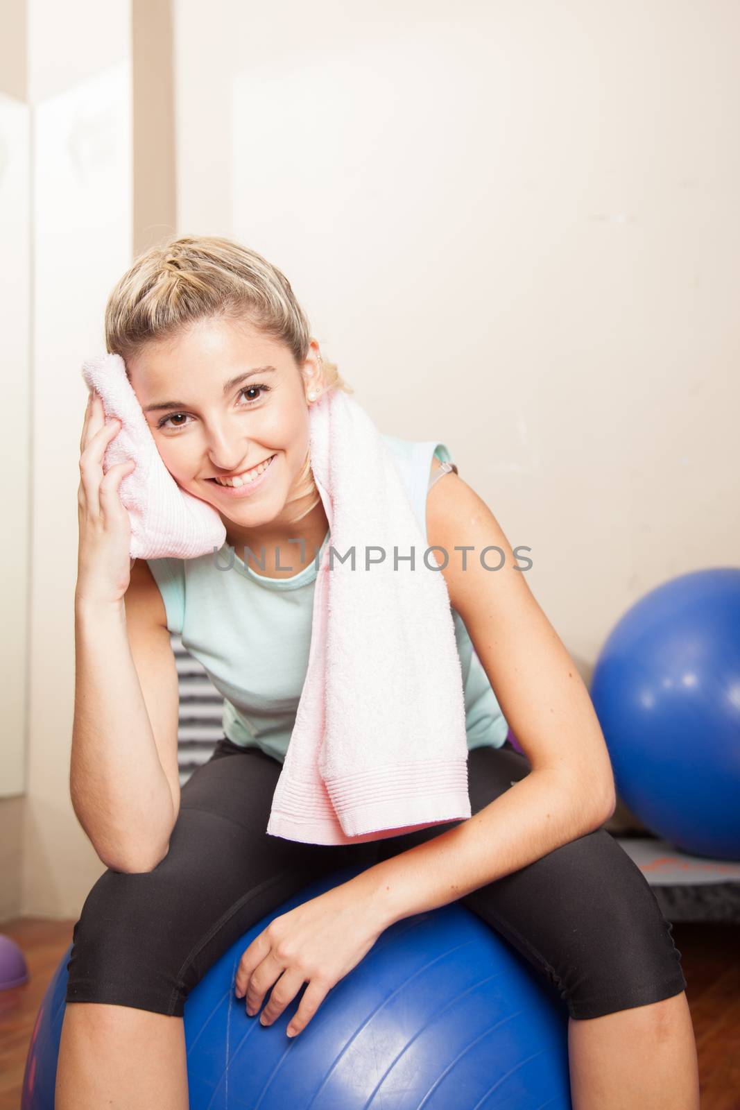 Woman resting after to yoga class