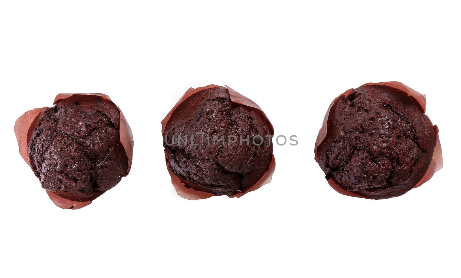 Delicious muffin on a white background