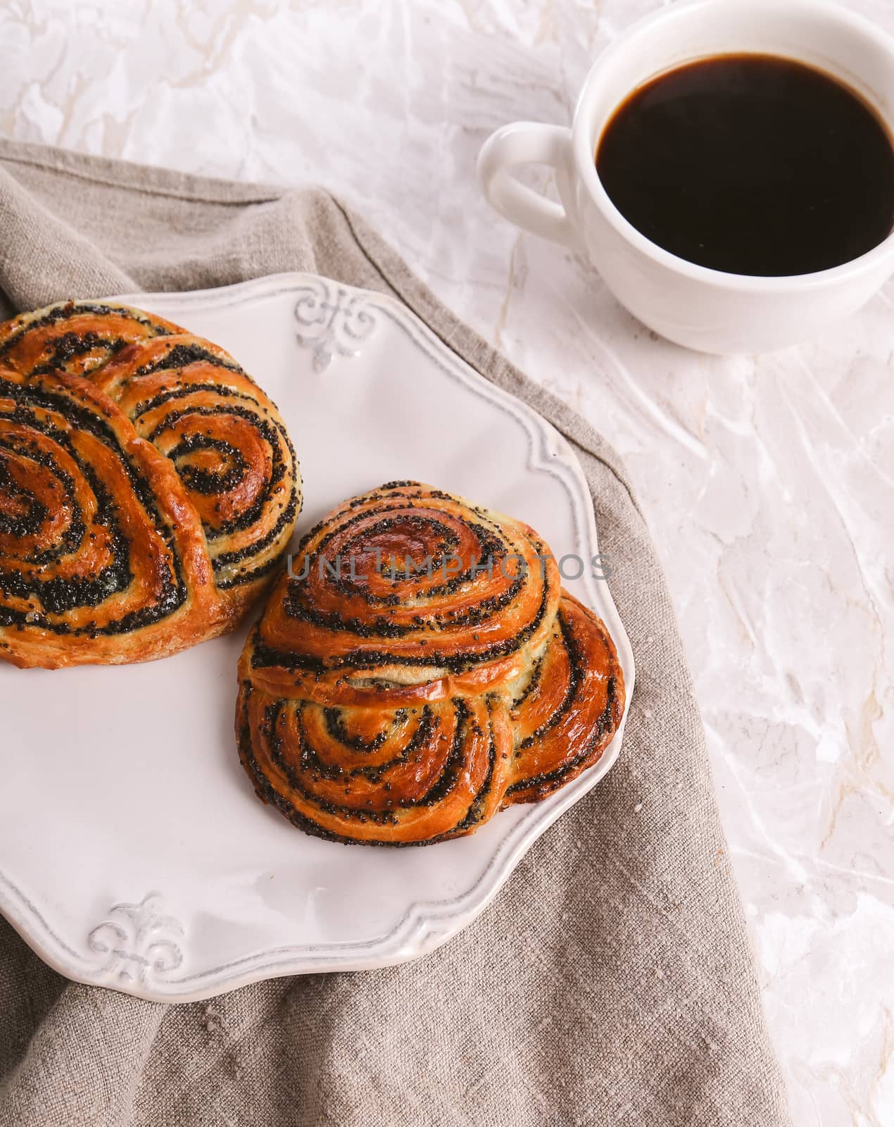 Bakery. Delicious buns on the table