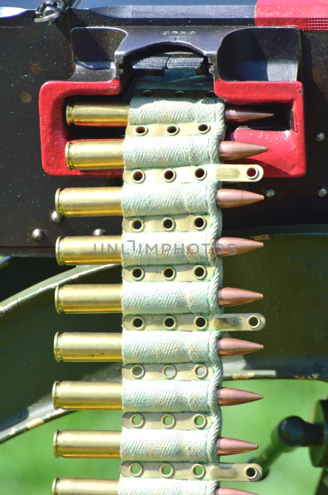 Machine gun bullets on belt by pauws99