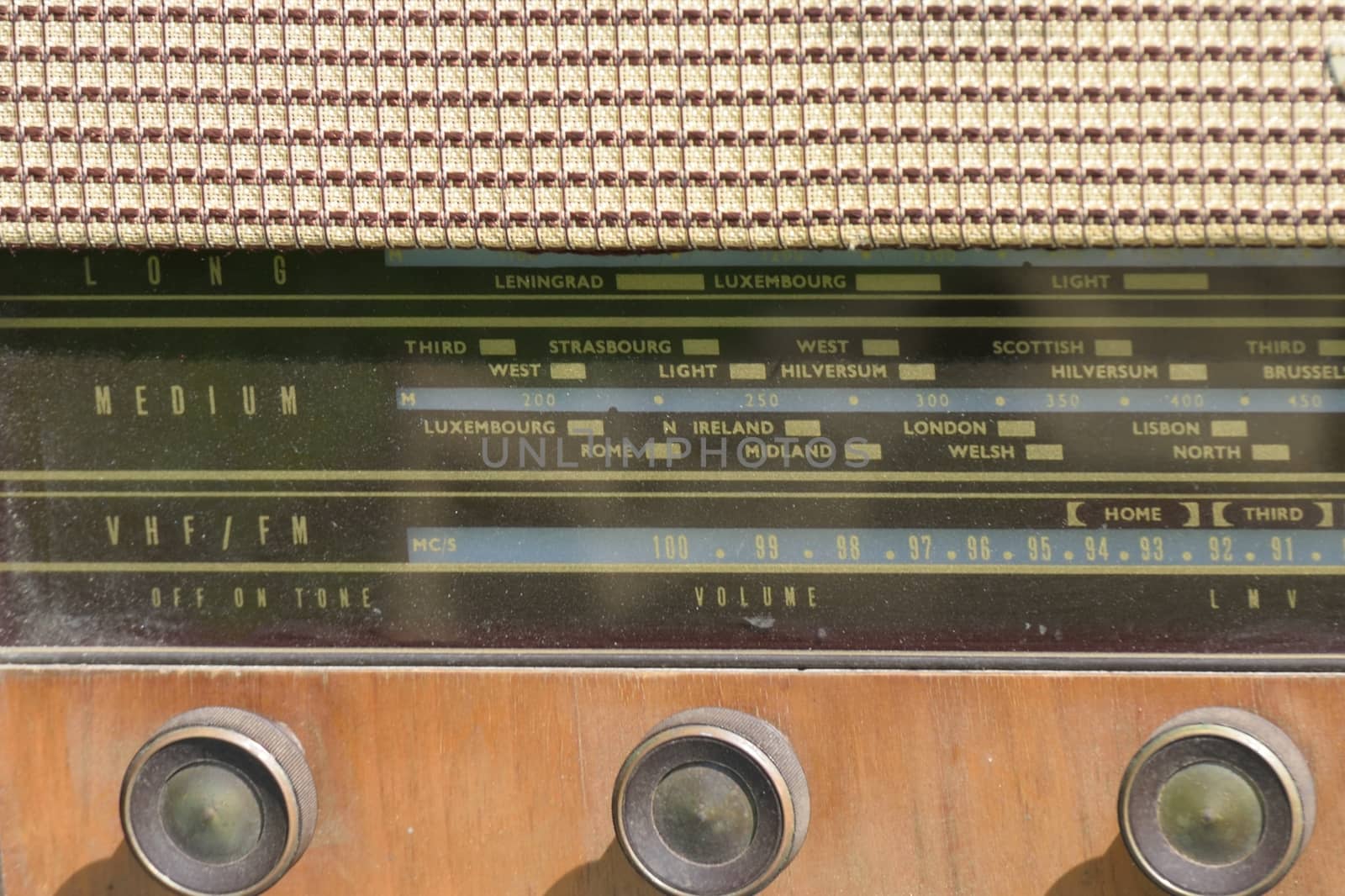 Detail of vintage radio