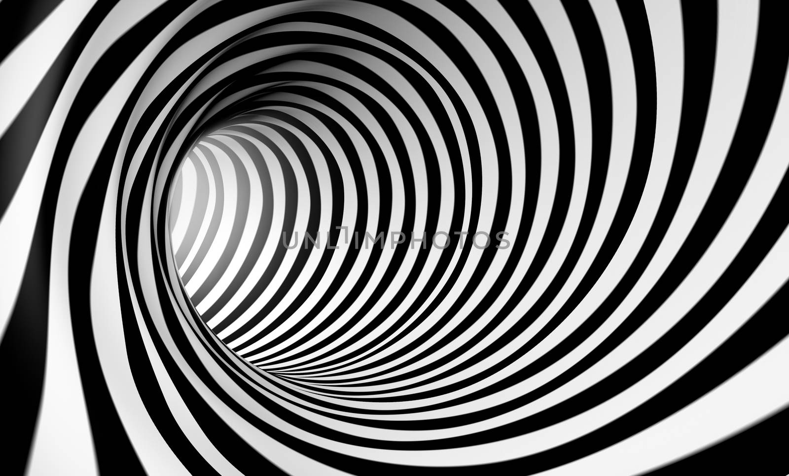3d abstract spiral background in black and white