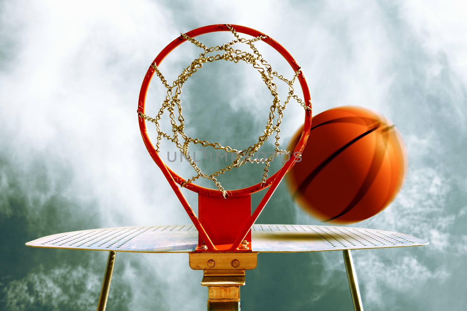 Basketball hoop. Sport background