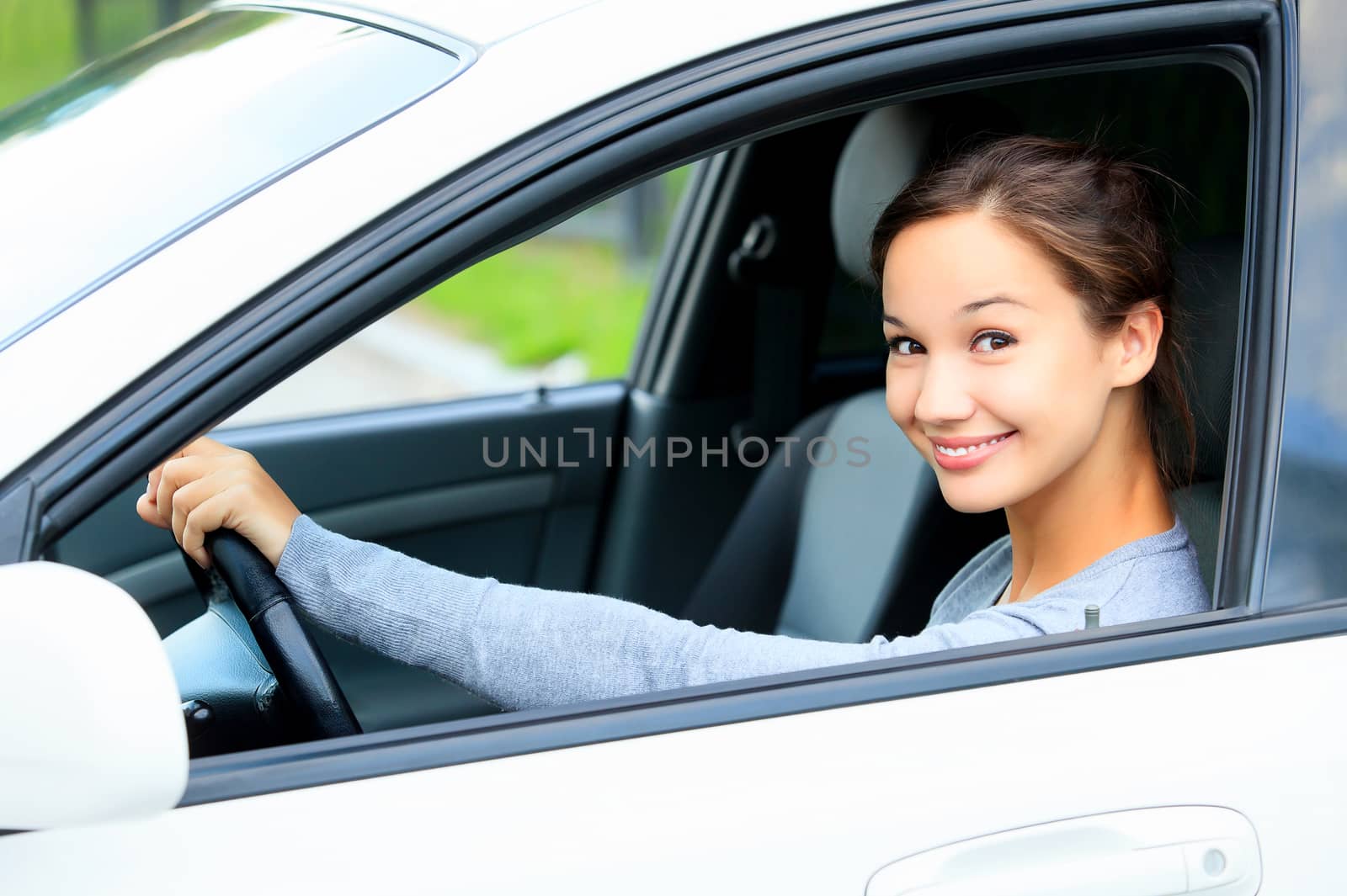 Cute girl in a car by Nobilior