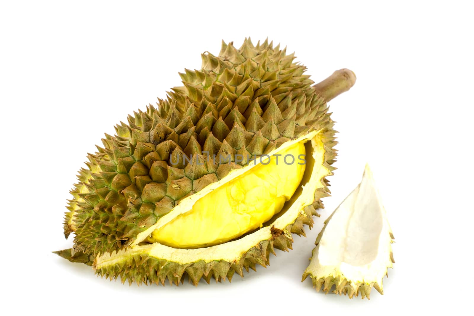 King of fruits, durian on white background,Thai fruit