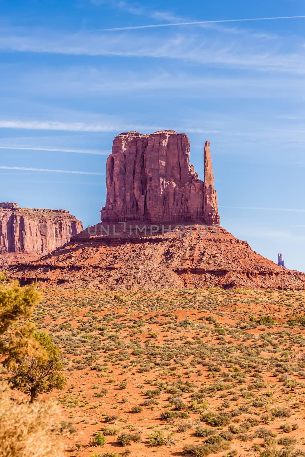 Monument valley under the blue sky