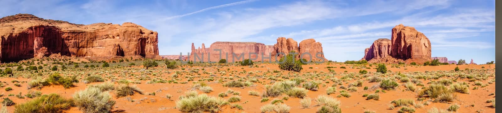 Monument valley under the blue sky