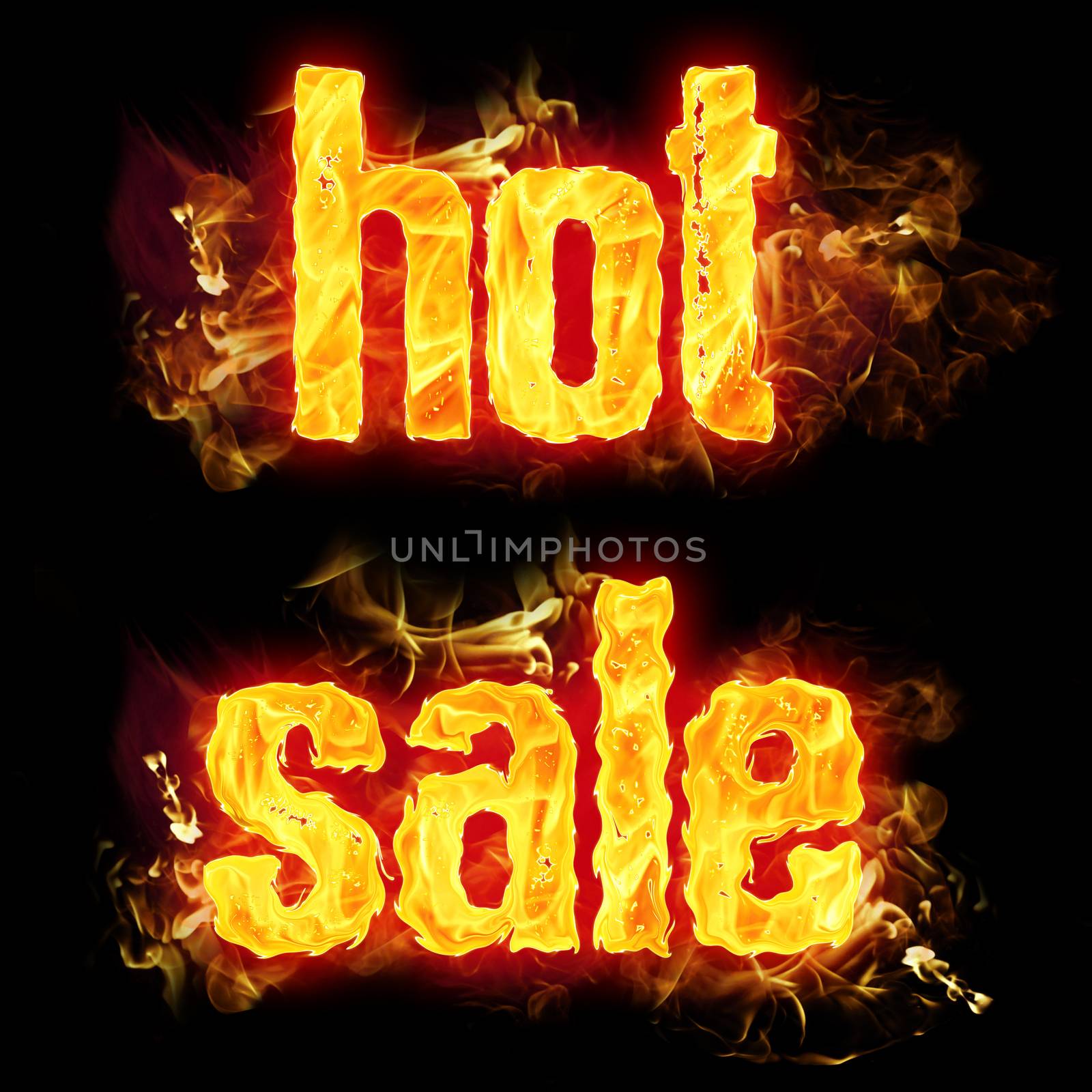 Hot sale words in blazing flames.