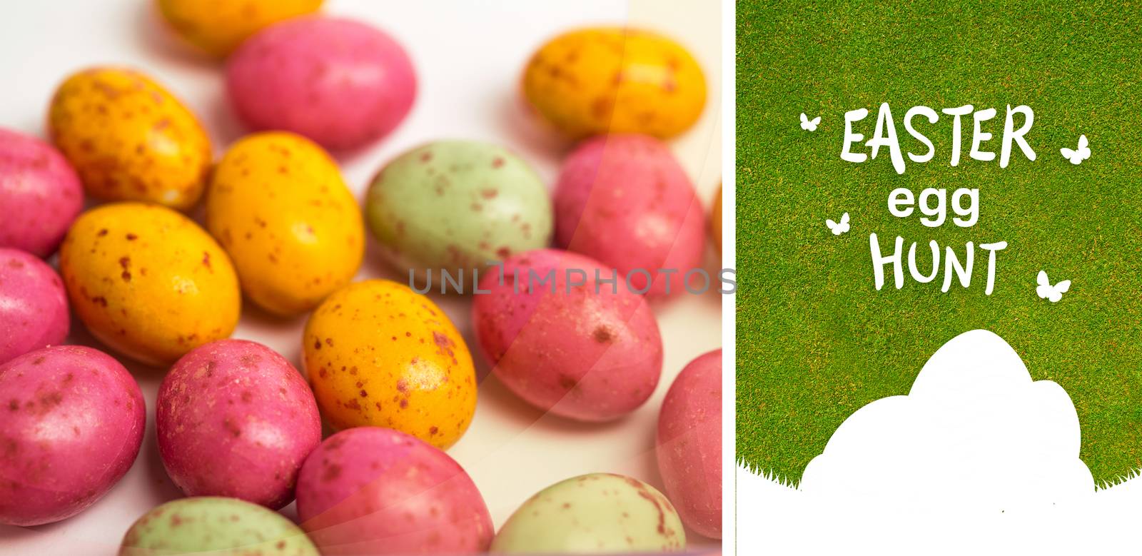 easter  egg hunt graphic against green background