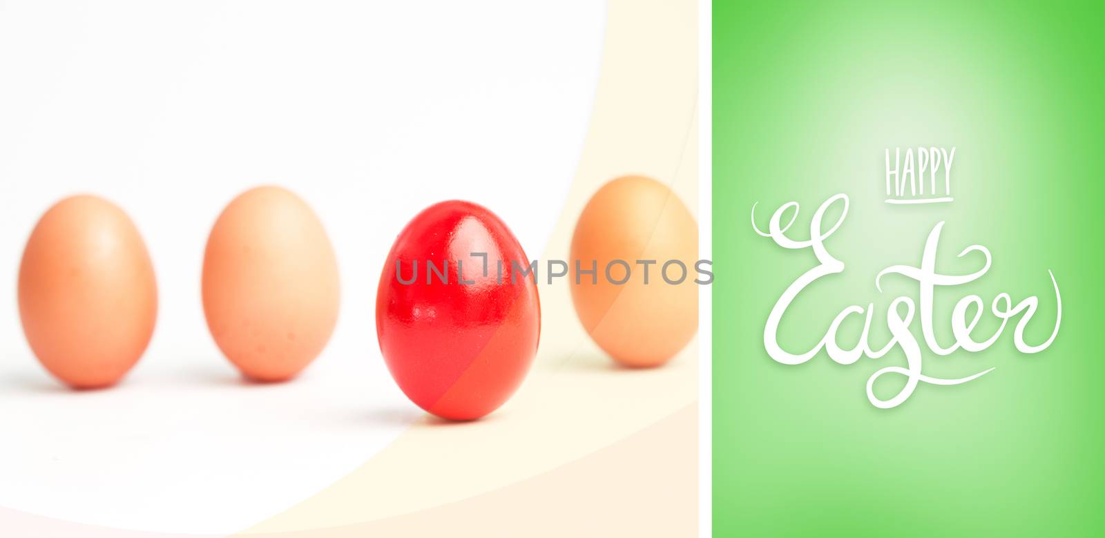 happy easter graphic against green vignette
