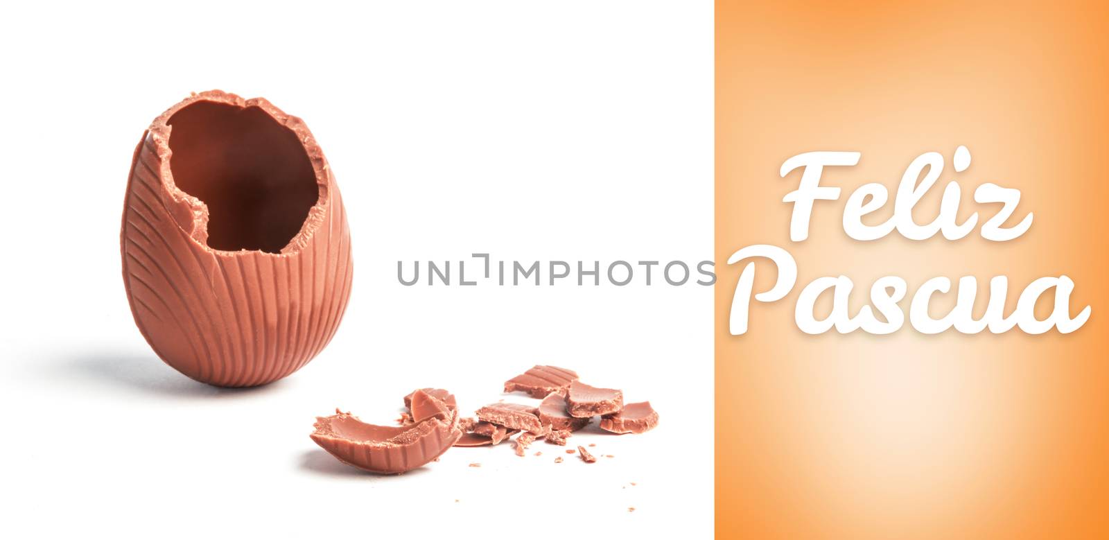 Feliz pascua against orange vignette