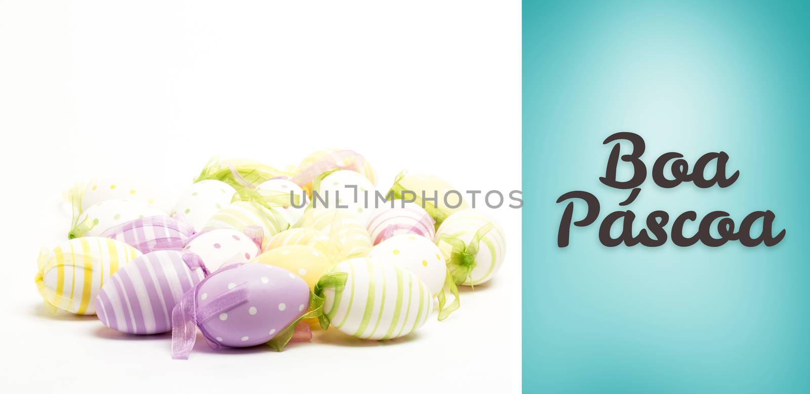 Boa pascoa against blue vignette background