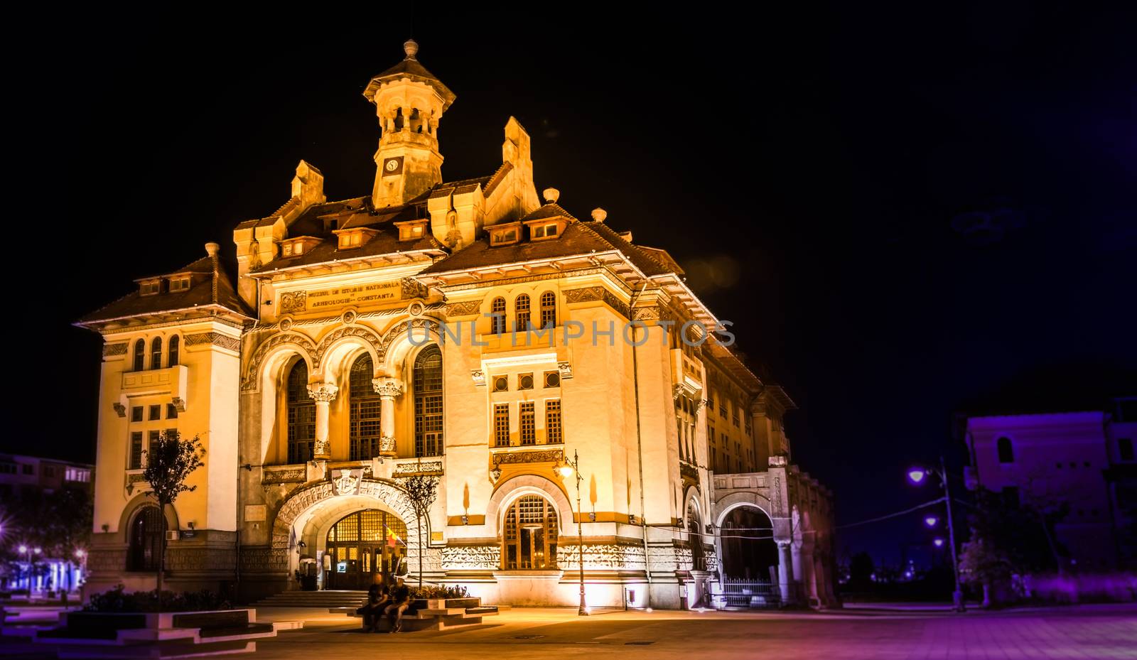History and Architecture Museum at night in Constanta, Romania.