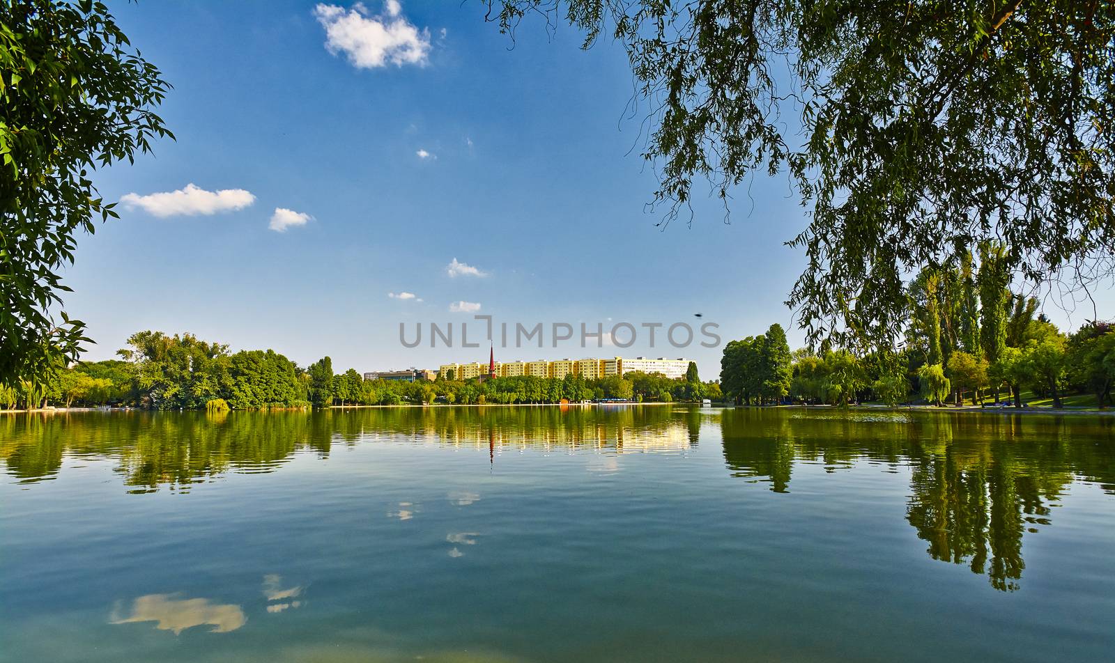 Titan Park Lake in Bucharest, Romania.