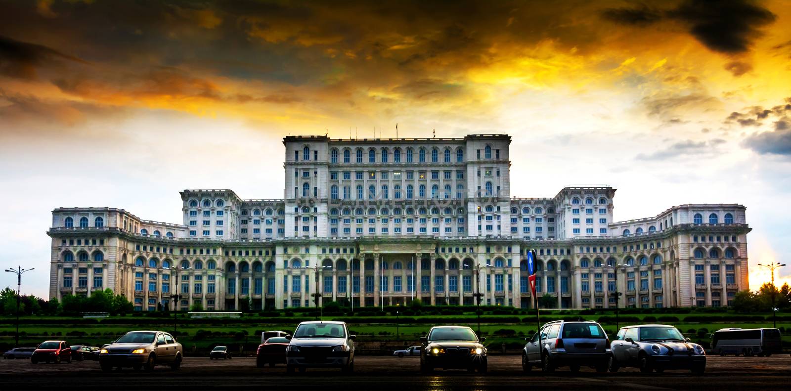 Parliament Palace, second largest building world wide, Bucharest, Romania.