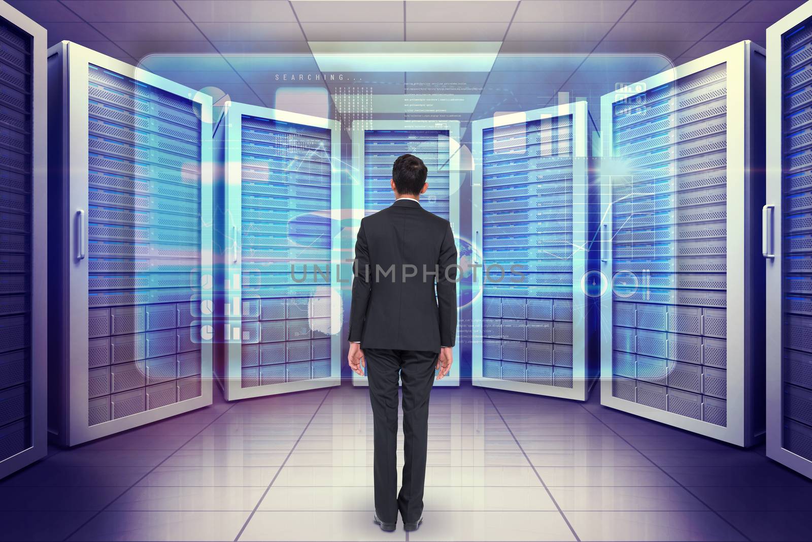 Composite image of businessman turning his back to camera by Wavebreakmedia