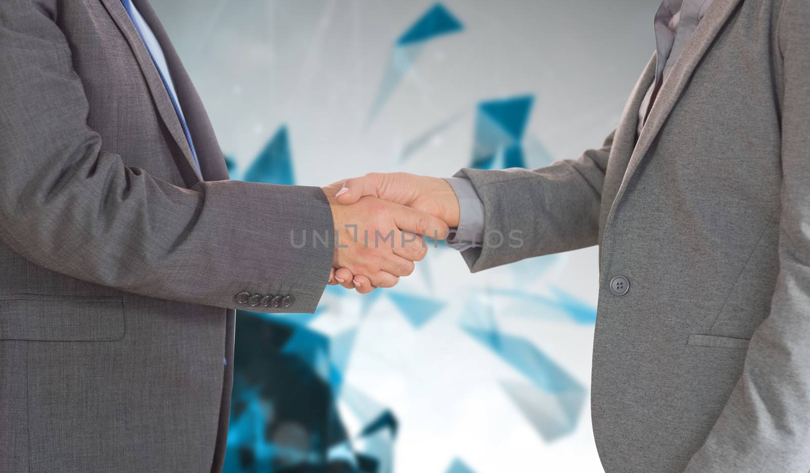 Composite image of close up on two businesspeople shaking hands by Wavebreakmedia