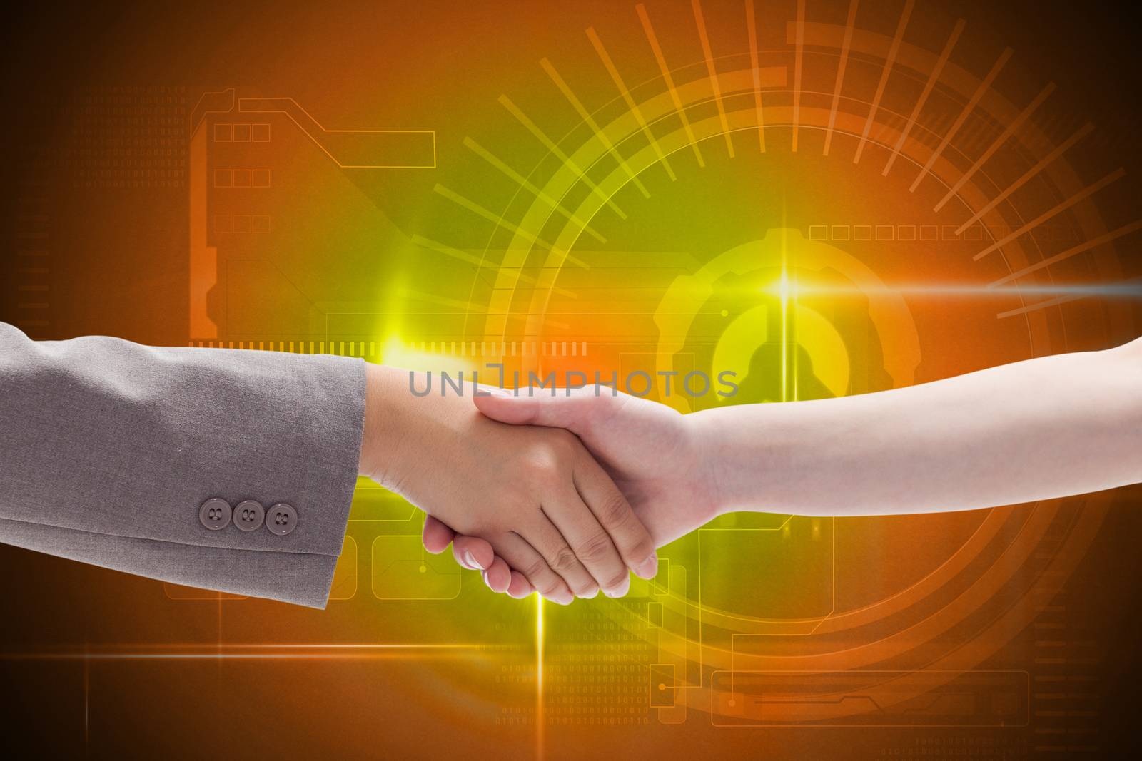 Composite image of handshake between two women by Wavebreakmedia