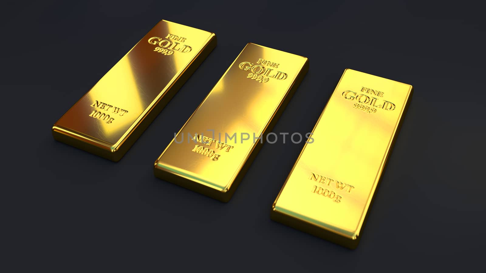 Gold bars on black backgrounds by Barbraford