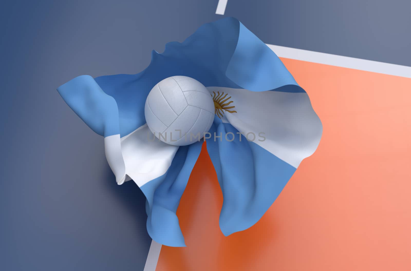 Flag of Argentina with championship volleyball ball by Barbraford