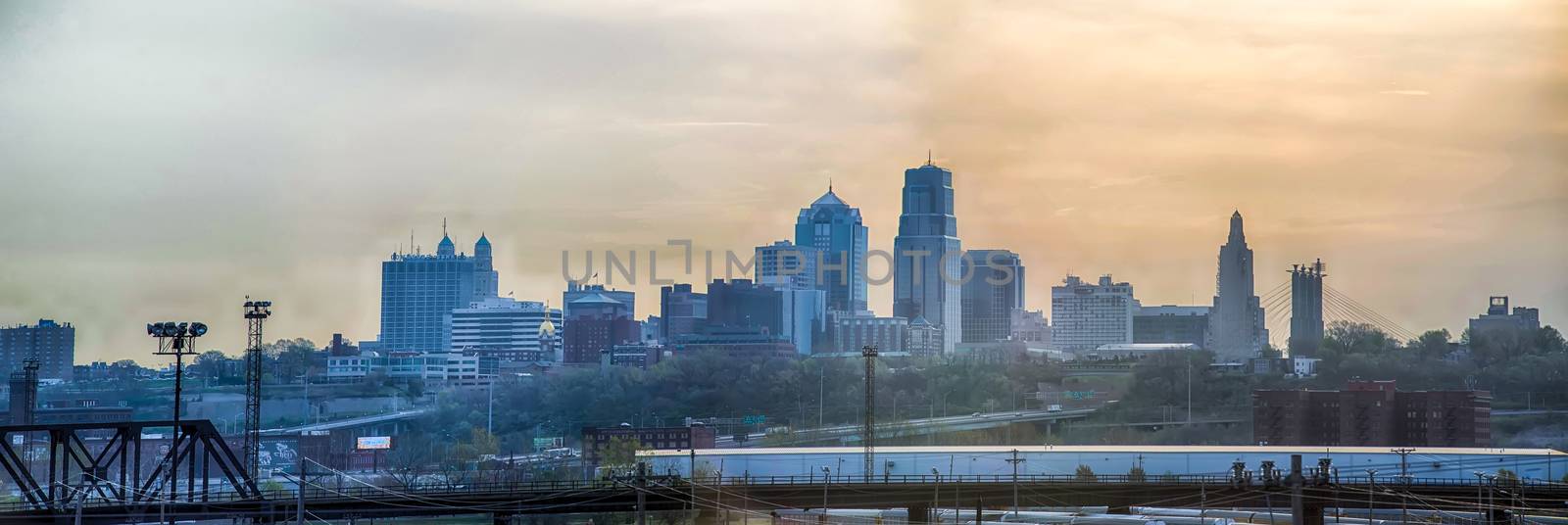 Kansas City skyline at sunrise by digidreamgrafix