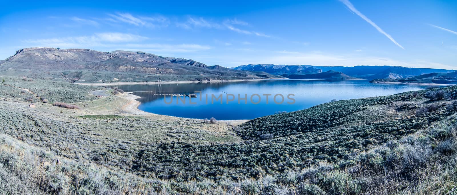 blue mesa reservoir in gunnison national forest colorado by digidreamgrafix
