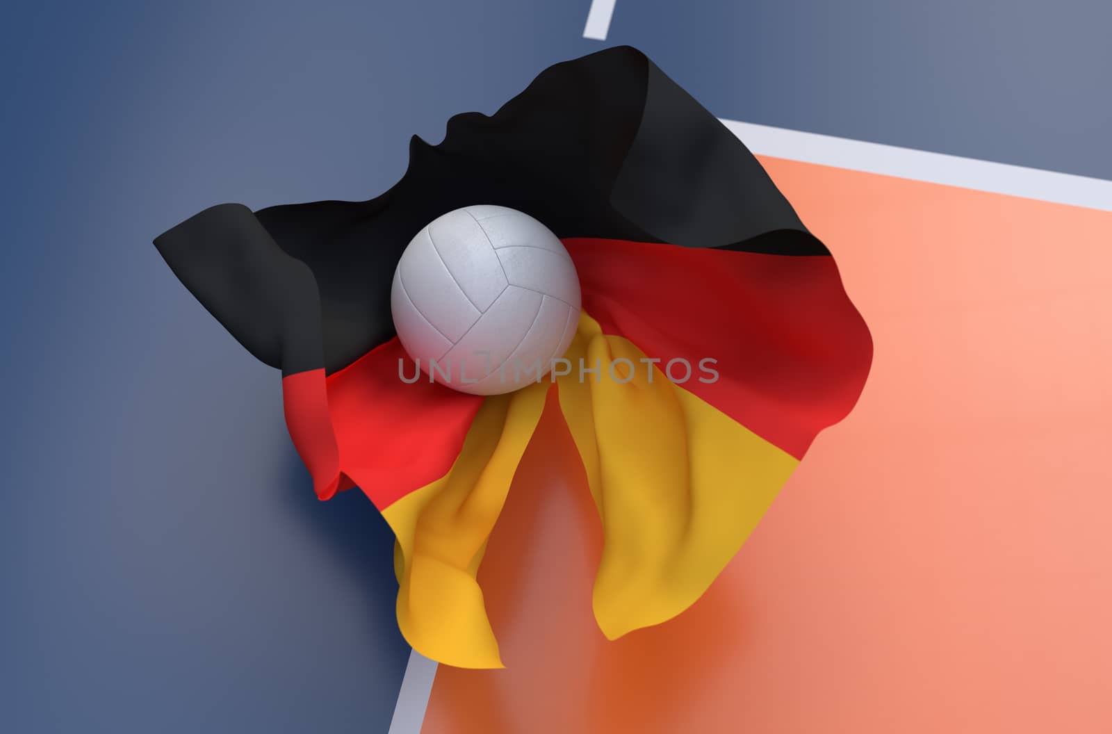 Flag of Germany with championship volleyball ball by Barbraford