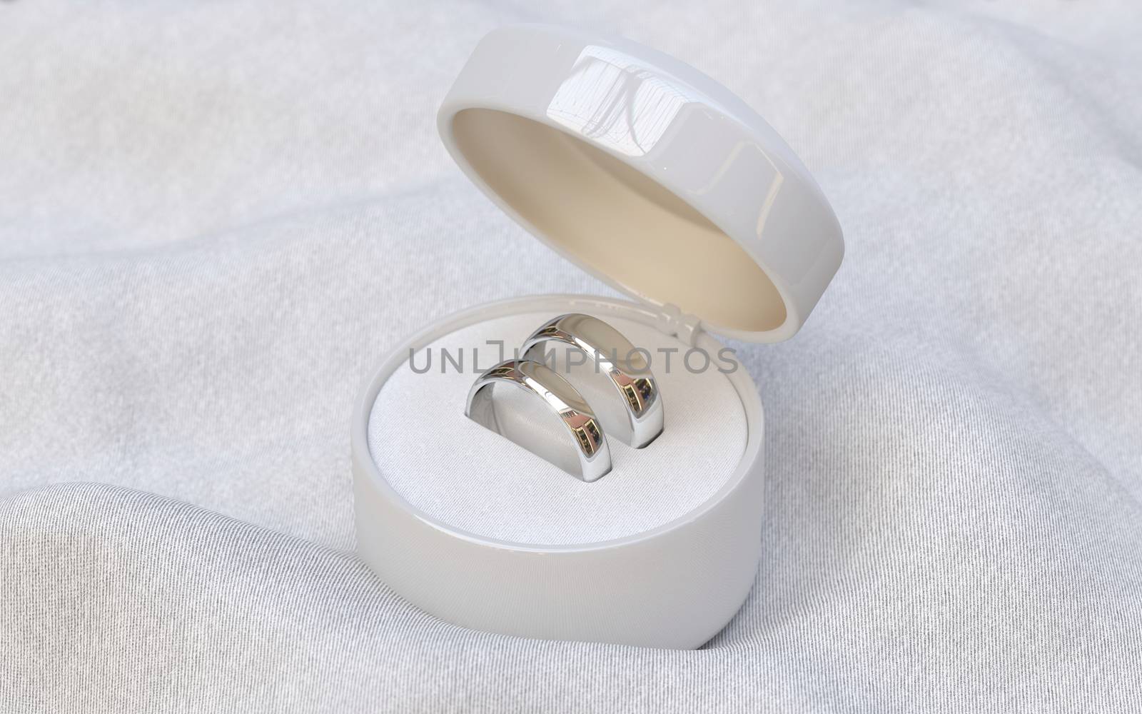 Couple of gold wedding rings  in jewelry white box  by Barbraford
