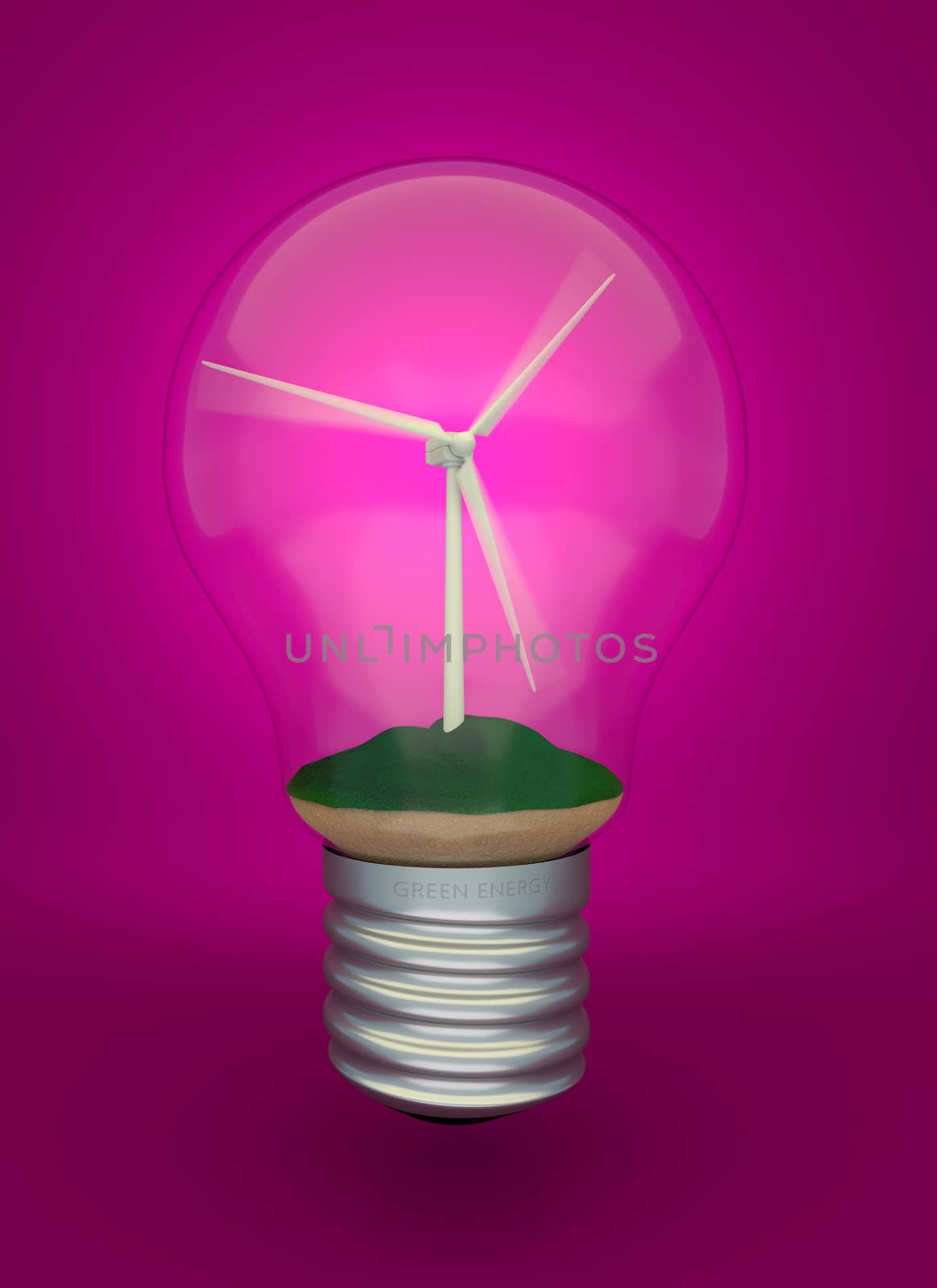 Wind Turbine in light bulb by Barbraford