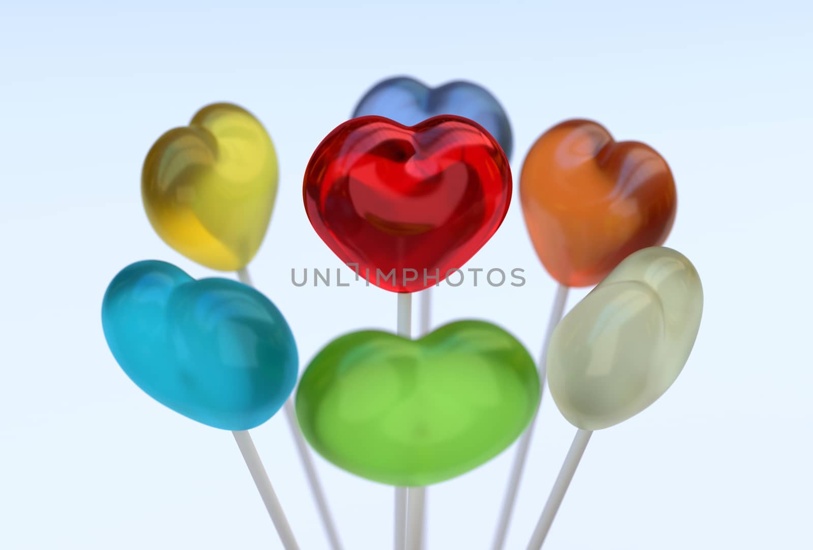 Multi colored heart shape lollypops by Barbraford