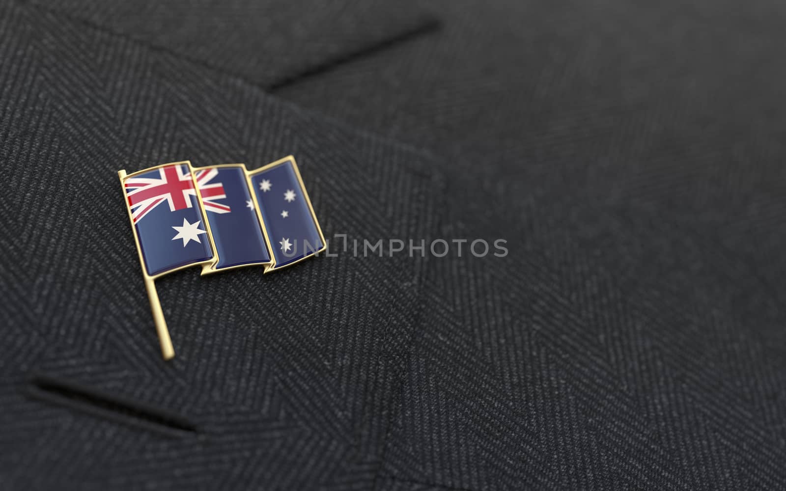 Australia flag lapel pin on the collar of a business suit by Barbraford