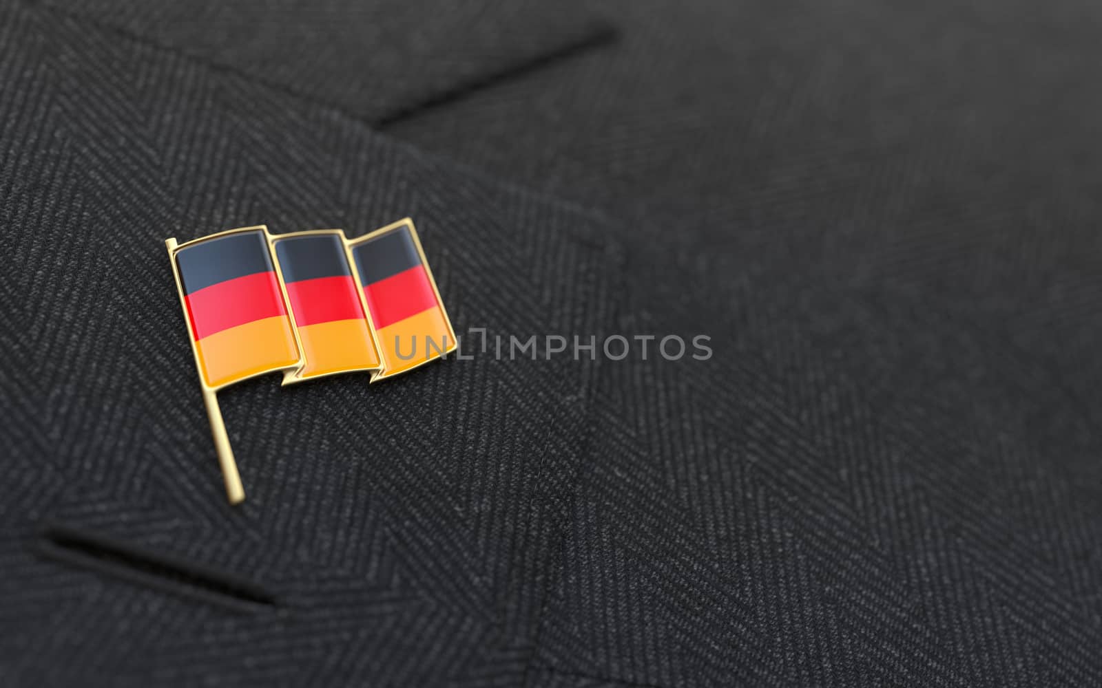 Germany flag lapel pin on the collar of a business suit by Barbraford
