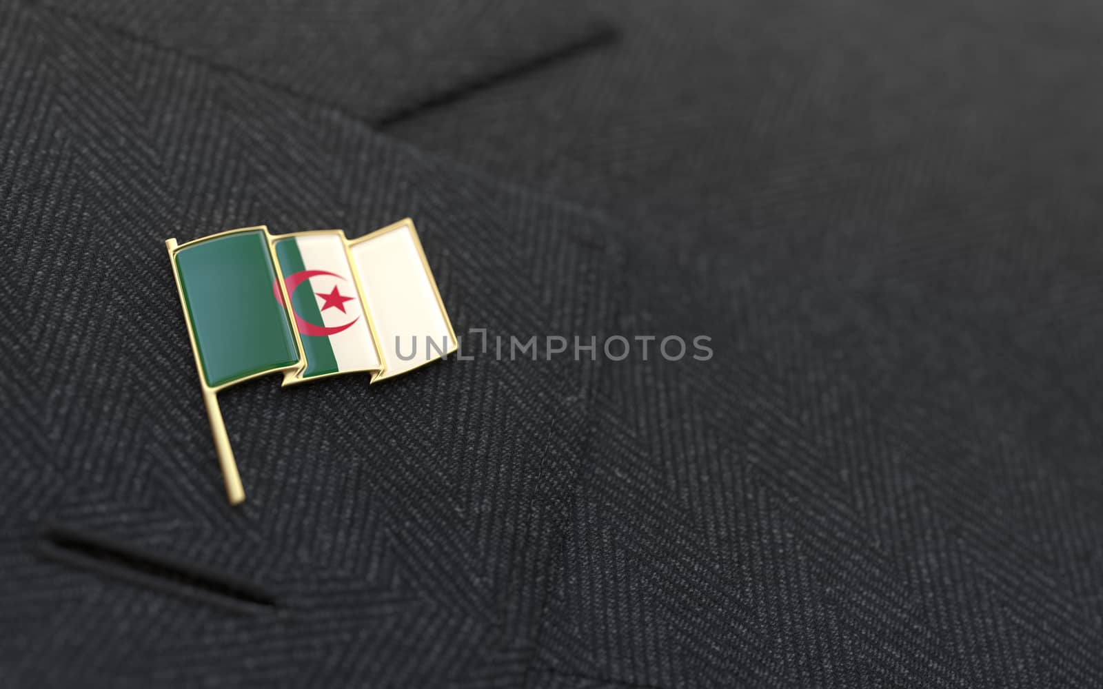 Algeria flag lapel pin on the collar of a business suit by Barbraford
