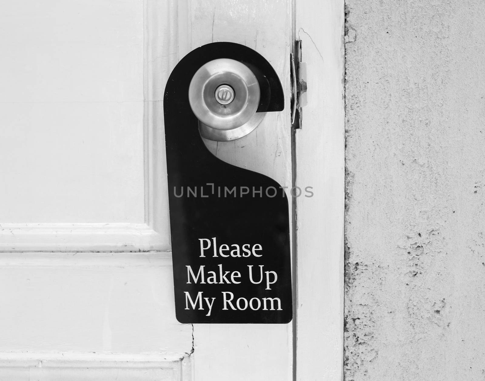 Please make up my room sign on door knob in hotel