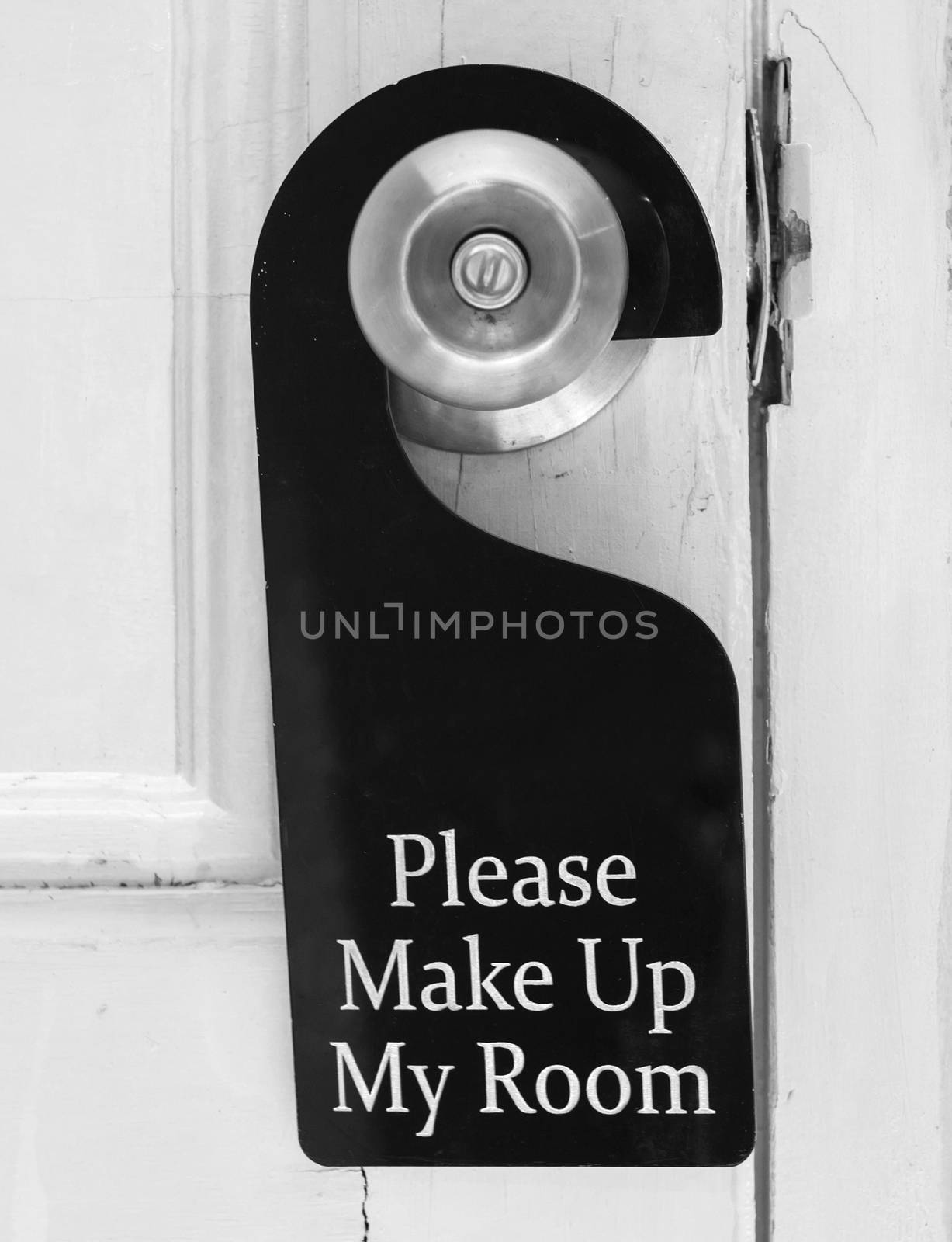 Please make up my room sign on door knob in hotel