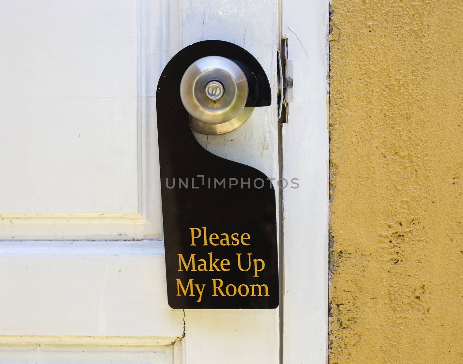 Please make up my room sign on door knob in hotel