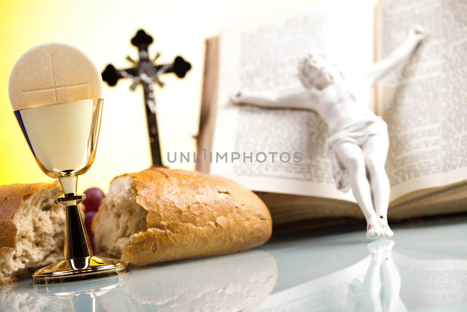 Symbol christianity religion, bright background, saturated concept