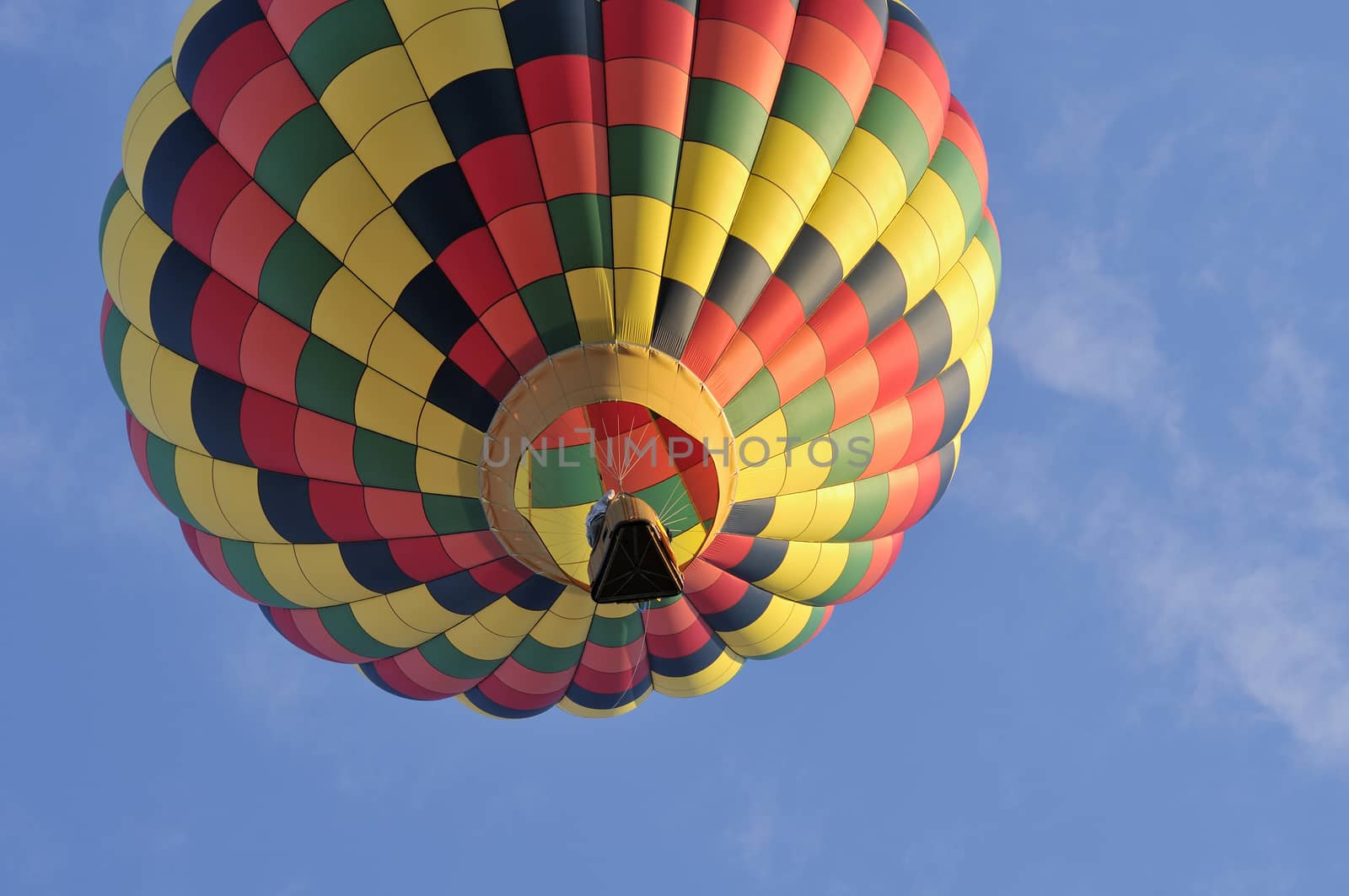 Hot air balloon in sky by Hbak