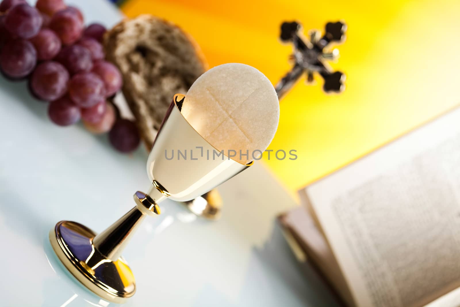 Symbol christianity religion, bright background, saturated concept