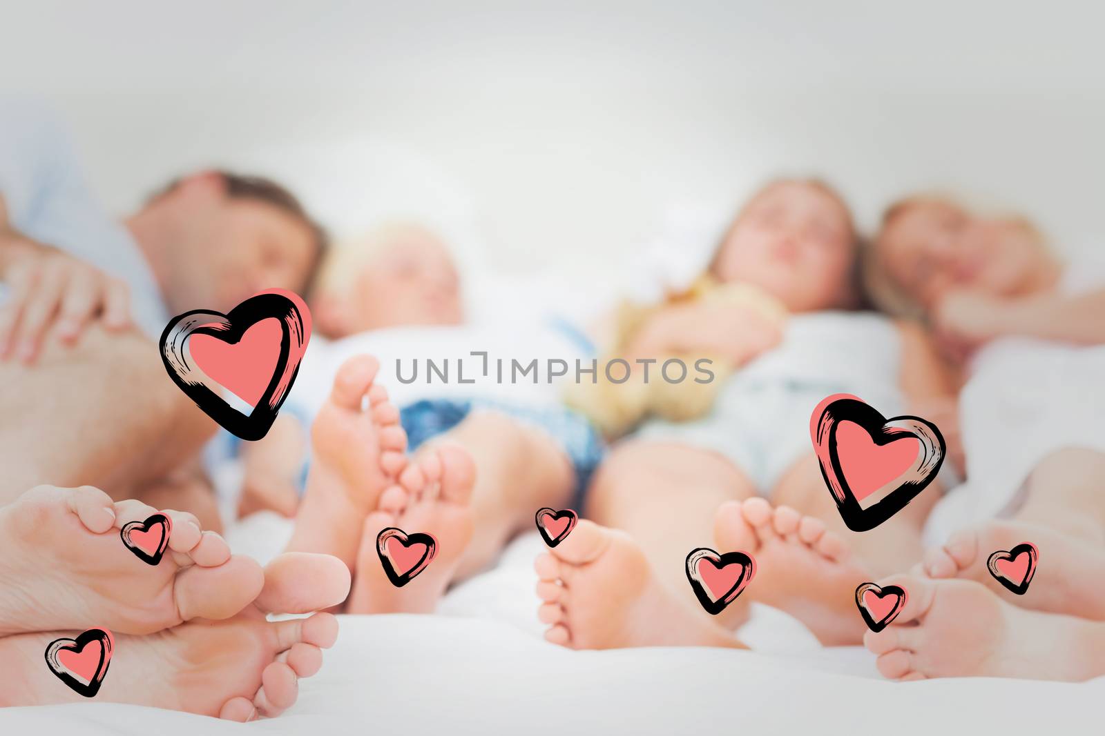 Composite image of close up of the feet of a family by Wavebreakmedia