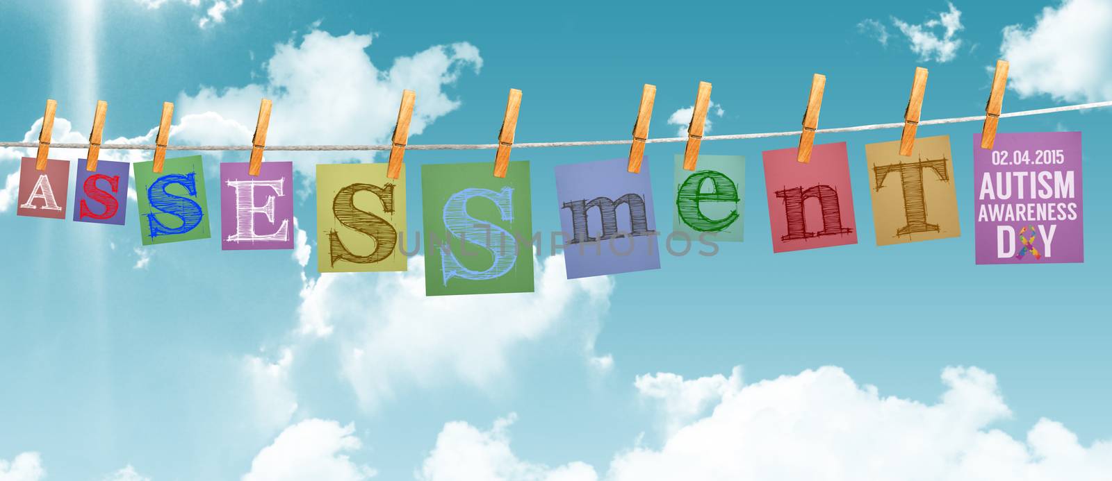 Autism awareness day against digitally generated grey background
